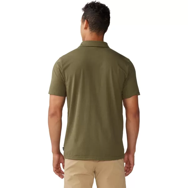 imageMountain Hardwear Mens Low Exposure PoloCombat Green Eoe Stripe