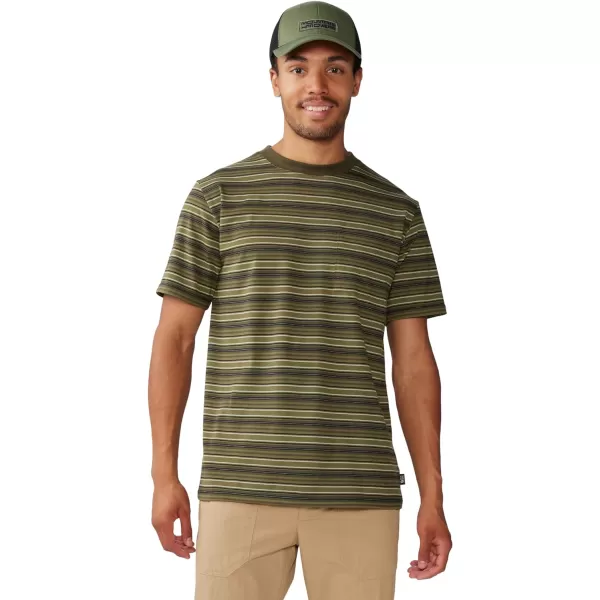 imageMountain Hardwear Mens Low Exposure Short SleeveCombat Green Crag Stripe