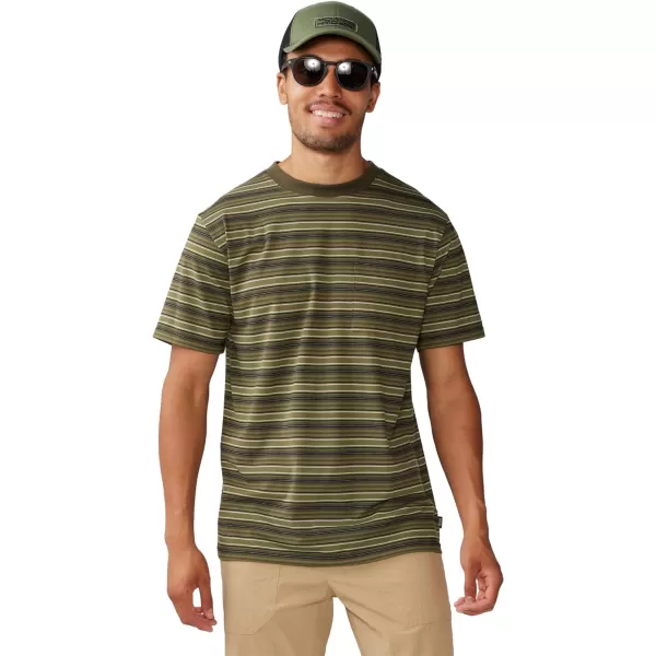 imageMountain Hardwear Mens Low Exposure Short SleeveCombat Green Crag Stripe