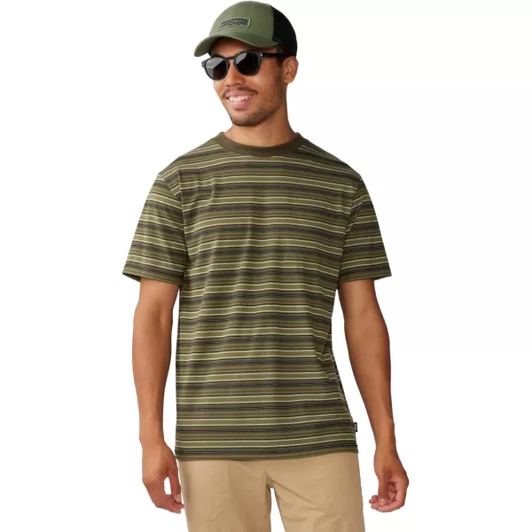 imageMountain Hardwear Mens Low Exposure Short SleeveCombat Green Crag Stripe