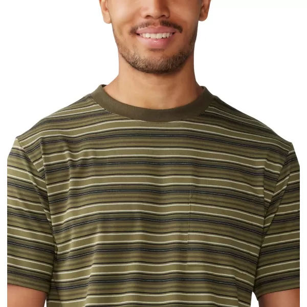 imageMountain Hardwear Mens Low Exposure Short SleeveCombat Green Crag Stripe