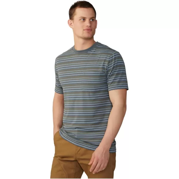 imageMountain Hardwear Mens Low Exposure Short SleeveStone Green Crag Stripe Print