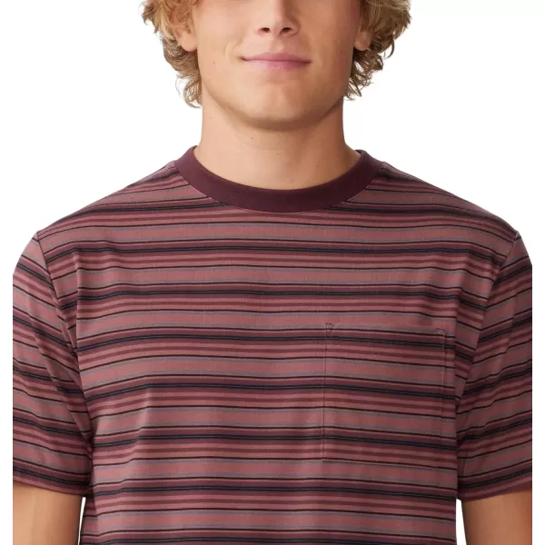 imageMountain Hardwear Mens Low Exposure Short SleeveWashed Raisin Crag Stripe