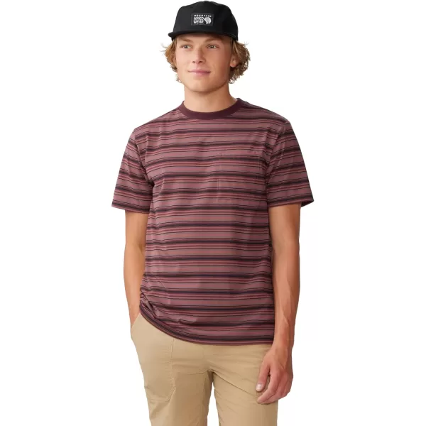 imageMountain Hardwear Mens Low Exposure Short SleeveWashed Raisin Crag Stripe