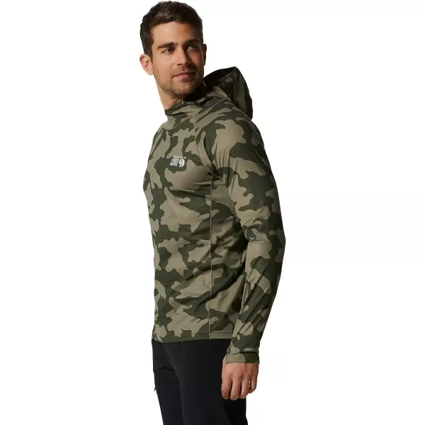 imageMountain Hardwear Mens Mountain Stretch Hoody for Hiking Casual Camping and BackpackingStone Green Lands Camo