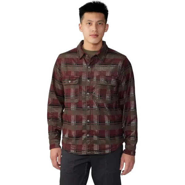 imageMountain Hardwear Mens Outpost Long Sleeve Line Shirt for Hiking Camping Backpacking and Everyday WearRidgeline Hot Spring Plaid