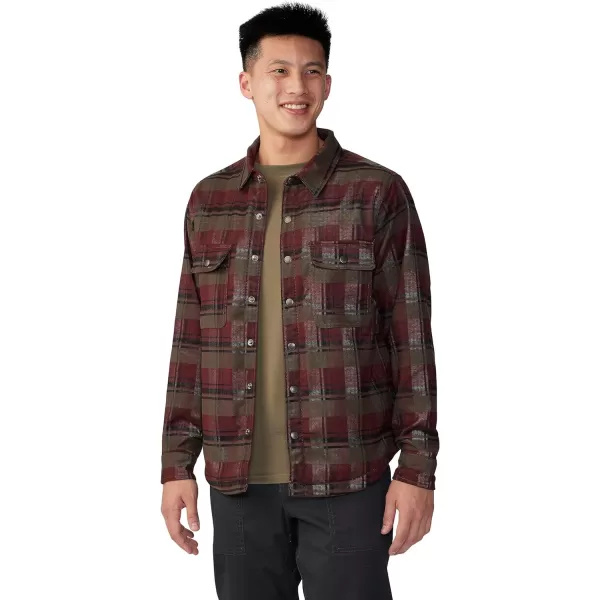 imageMountain Hardwear Mens Outpost Long Sleeve Line Shirt for Hiking Camping Backpacking and Everyday WearRidgeline Hot Spring Plaid