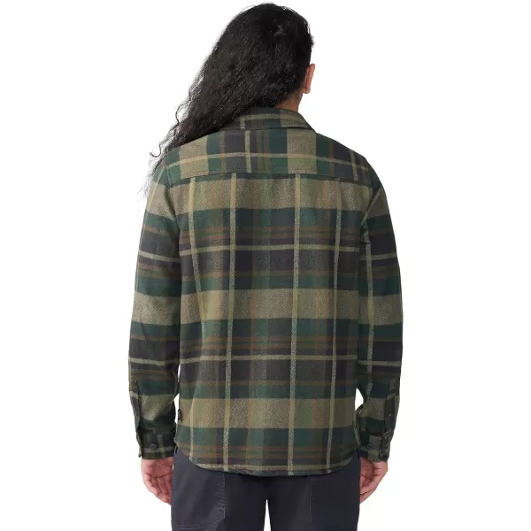 imageMountain Hardwear Mens Plusher Long Sleeve Shirt for Hiking Camping and Casual WearBlack Spruce Amsterdam Plaid