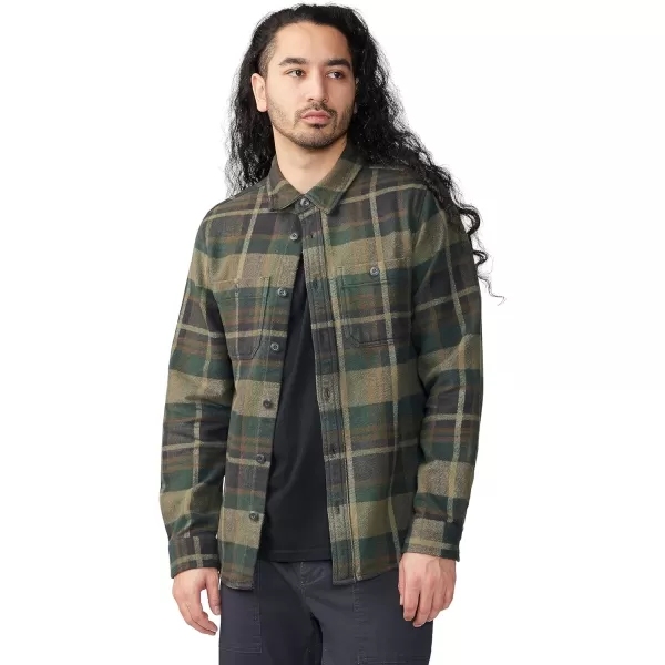 imageMountain Hardwear Mens Plusher Long Sleeve Shirt for Hiking Camping and Casual WearBlack Spruce Amsterdam Plaid