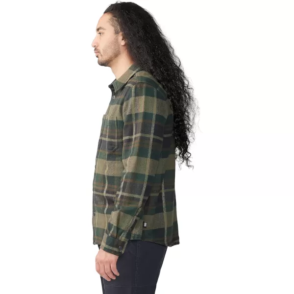 imageMountain Hardwear Mens Plusher Long Sleeve Shirt for Hiking Camping and Casual WearBlack Spruce Amsterdam Plaid