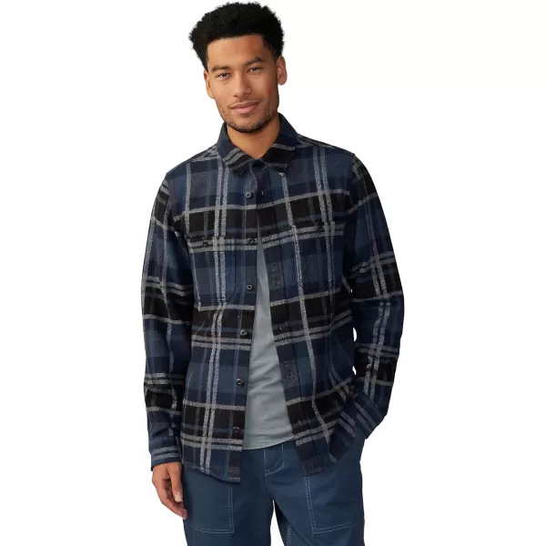 imageMountain Hardwear Mens Plusher Long Sleeve Shirt for Hiking Camping and Casual WearHardwear Navy Amsterdam Plaid