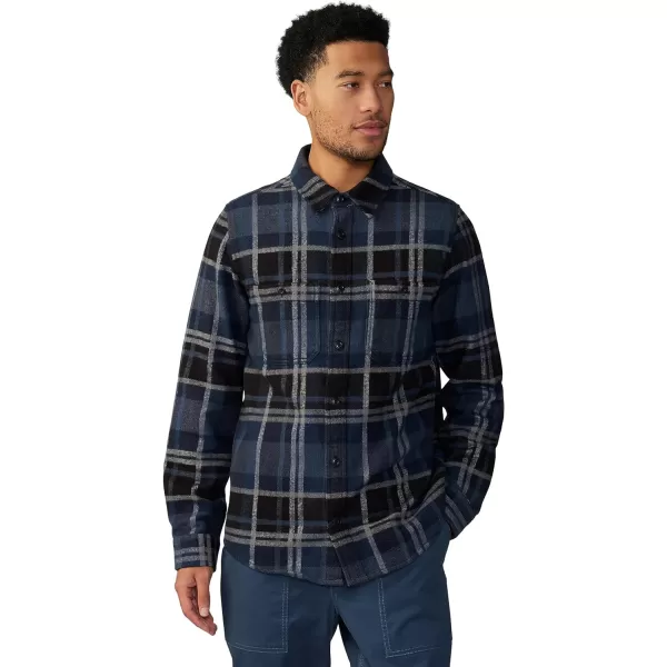 imageMountain Hardwear Mens Plusher Long Sleeve Shirt for Hiking Camping and Casual WearHardwear Navy Amsterdam Plaid
