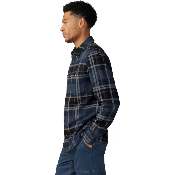imageMountain Hardwear Mens Plusher Long Sleeve Shirt for Hiking Camping and Casual WearHardwear Navy Amsterdam Plaid