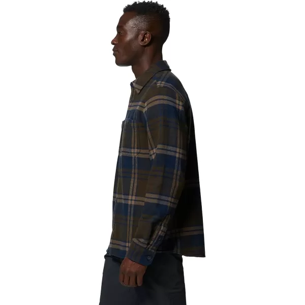 imageMountain Hardwear Mens Plusher Long Sleeve Shirt for Hiking Camping and Casual WearRidgeline Bonfire Plaid