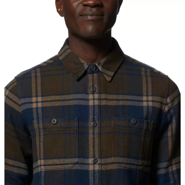 imageMountain Hardwear Mens Plusher Long Sleeve Shirt for Hiking Camping and Casual WearRidgeline Bonfire Plaid