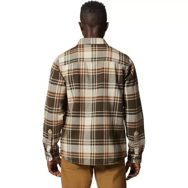 imageMountain Hardwear Mens Plusher Long Sleeve Shirt for Hiking Camping and Casual WearSandblast Bonfire Plaid