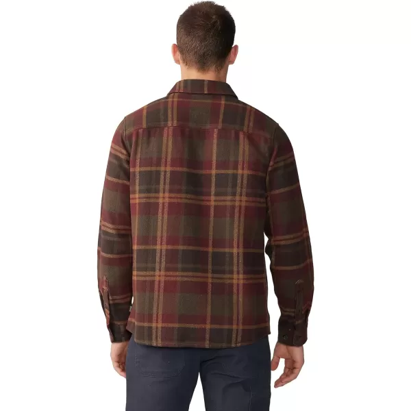 imageMountain Hardwear Mens Plusher Long Sleeve Shirt for Hiking Camping and Casual WearWashed Raisin Amsterdam Plaid