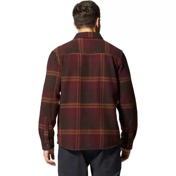 imageMountain Hardwear Mens Plusher Long Sleeve Shirt for Hiking Camping and Casual WearWashed Raisin Bonfire Plaid