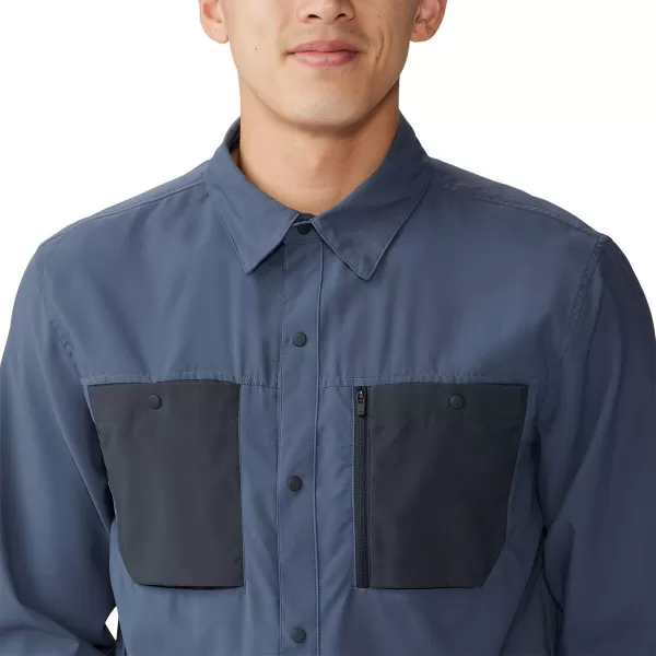 imageMountain Hardwear Mens Standard Trail Sender Long SleeveBlue Slate  Dark Storm