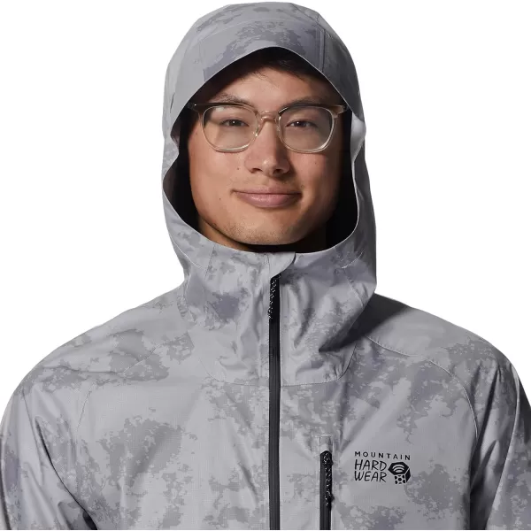imageMountain Hardwear Mens Stretch Ozonic Jacket for Backpacking Hiking Travel and Casual WearGlacial Print