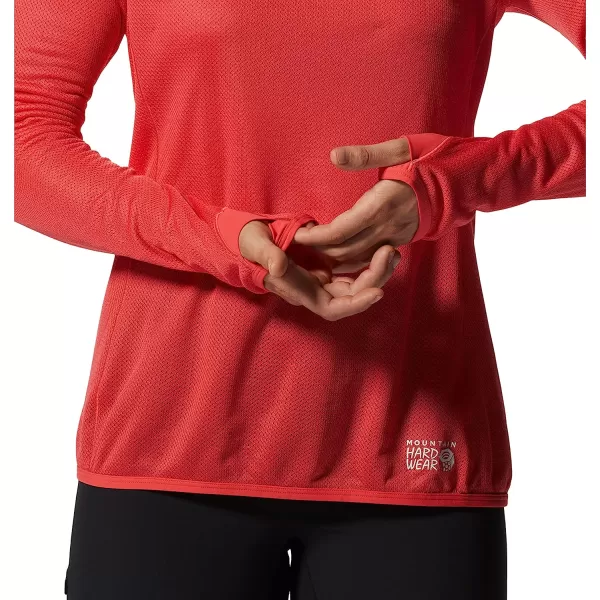 imageMountain Hardwear Womens Airmesh Long Sleeve Crew for Hiking Backpacking and Rock Climbing  QuickDrying and LightweightSolar Pink