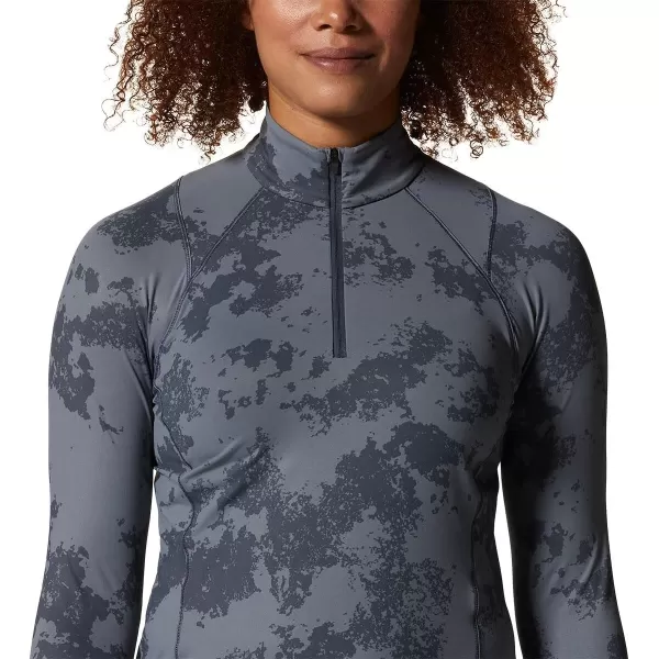 imageMountain Hardwear Womens Crater Lake Half ZipBlue Slate Scattered Dye Print