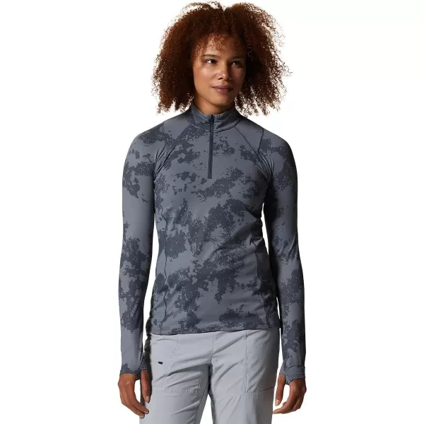 imageMountain Hardwear Womens Crater Lake Half ZipBlue Slate Scattered Dye Print