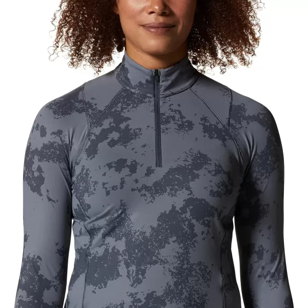 imageMountain Hardwear Womens Crater Lake Half ZipBlue Slate Scattered Dye Print