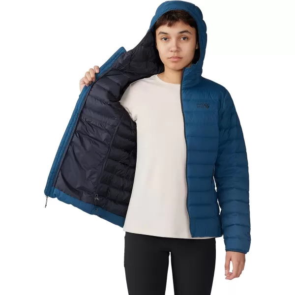 imageMountain Hardwear Womens Deloro Down Full Zip Hoody for Climbing and Skiing  Insulated Windproof and WaterResistantDark Caspian