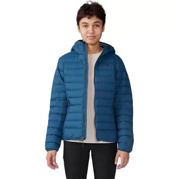 imageMountain Hardwear Womens Deloro Down Full Zip Hoody for Climbing and Skiing  Insulated Windproof and WaterResistantDark Caspian