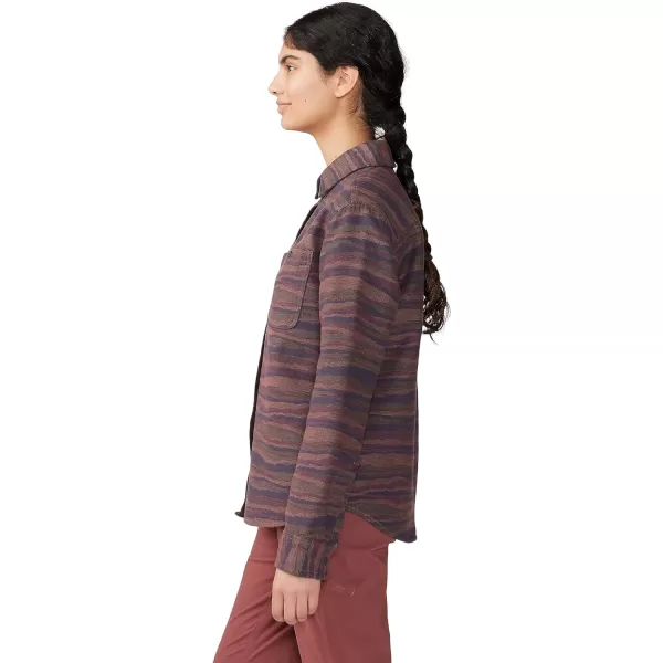 imageMountain Hardwear Womens Granite Peak Long Sleeve Flannel for Camping Travel AprsSki and Everyday WearClay Earth Landscape Jacquard