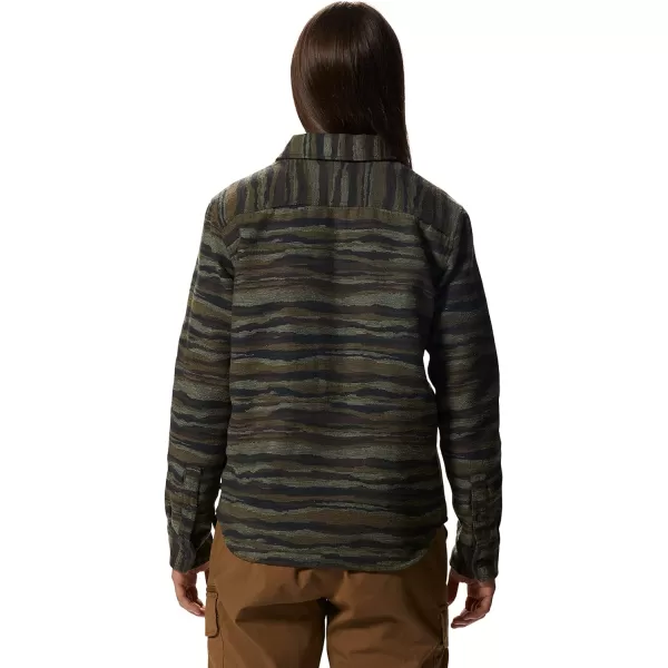 imageMountain Hardwear Womens Granite Peak Long Sleeve Flannel for Camping Travel AprsSki and Everyday WearCorozo Nut Landscape Print