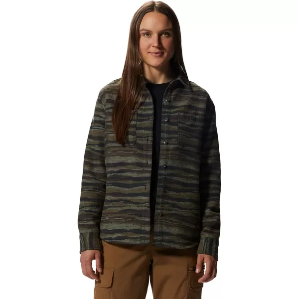 imageMountain Hardwear Womens Granite Peak Long Sleeve Flannel for Camping Travel AprsSki and Everyday WearCorozo Nut Landscape Print