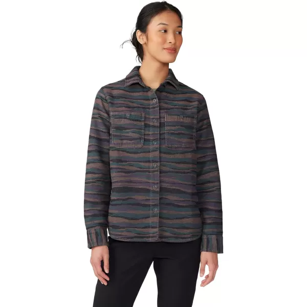 imageMountain Hardwear Womens Granite Peak Long Sleeve Flannel for Camping Travel AprsSki and Everyday WearDark Marsh Landscape Jacquard
