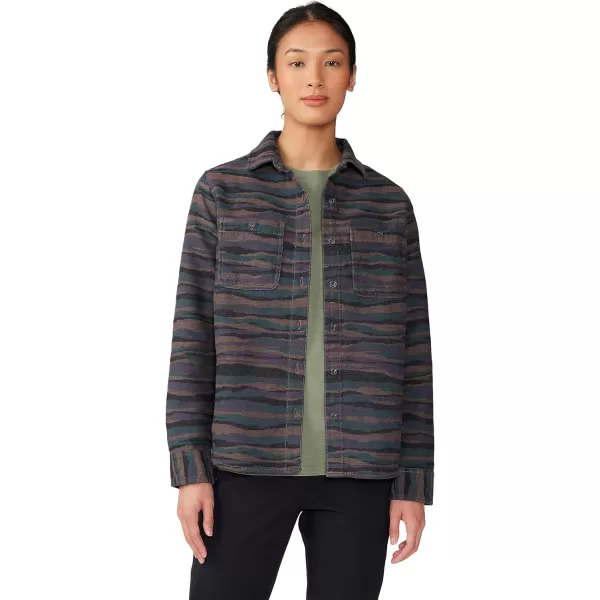 imageMountain Hardwear Womens Granite Peak Long Sleeve Flannel for Camping Travel AprsSki and Everyday WearDark Marsh Landscape Jacquard