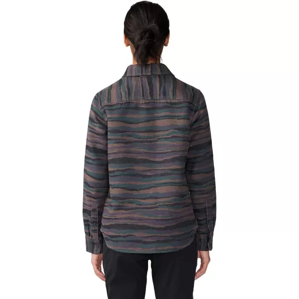 imageMountain Hardwear Womens Granite Peak Long Sleeve Flannel for Camping Travel AprsSki and Everyday WearDark Marsh Landscape Jacquard