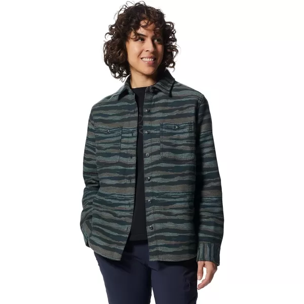 imageMountain Hardwear Womens Granite Peak Long Sleeve Flannel for Camping Travel AprsSki and Everyday WearDark Marsh Landscape Print