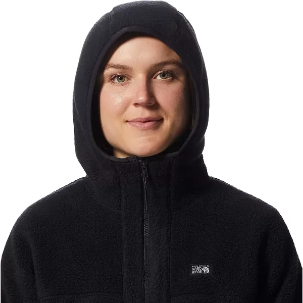 imageMountain Hardwear Womens HiCamp Fleece Full Zip Hoody for Hiking Travel Backpacking and Everyday WearBlack