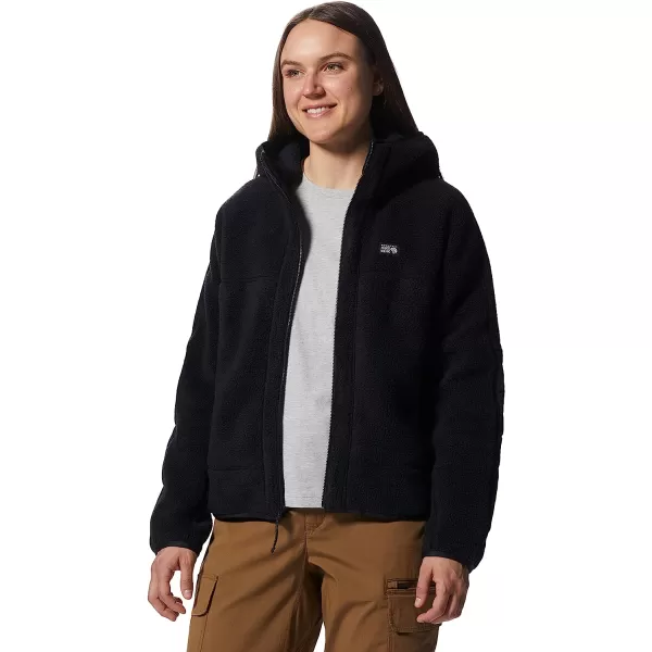 imageMountain Hardwear Womens HiCamp Fleece Full Zip Hoody for Hiking Travel Backpacking and Everyday WearBlack