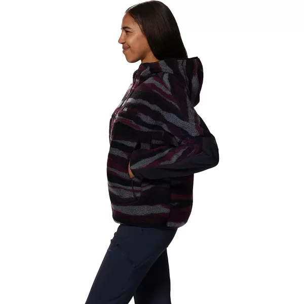 imageMountain Hardwear Womens HiCamp Fleece Full Zip Hoody for Hiking Travel Backpacking and Everyday WearCocoa Red Landscape Print