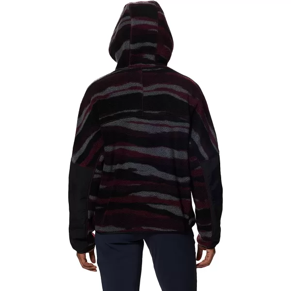 imageMountain Hardwear Womens HiCamp Fleece Full Zip Hoody for Hiking Travel Backpacking and Everyday WearCocoa Red Landscape Print
