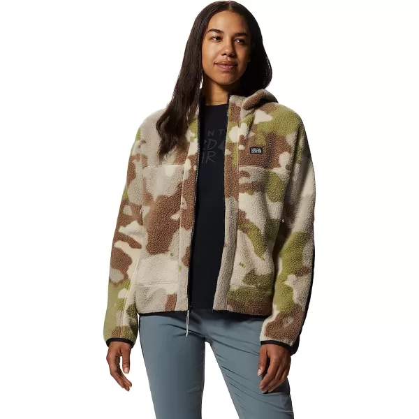 imageMountain Hardwear Womens HiCamp Fleece Full Zip Hoody for Hiking Travel Backpacking and Everyday WearWild Oyster Pines Camo