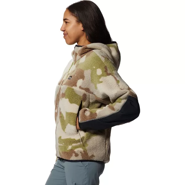 imageMountain Hardwear Womens HiCamp Fleece Full Zip Hoody for Hiking Travel Backpacking and Everyday WearWild Oyster Pines Camo