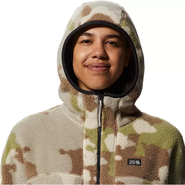 imageMountain Hardwear Womens HiCamp Fleece Full Zip Hoody for Hiking Travel Backpacking and Everyday WearWild Oyster Pines Camo