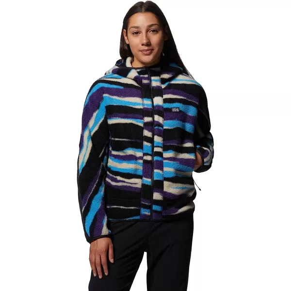 imageMountain Hardwear Womens HiCamp Fleece Full Zip Hoody for Hiking Travel Backpacking and Everyday WearZodiac Landscape Print