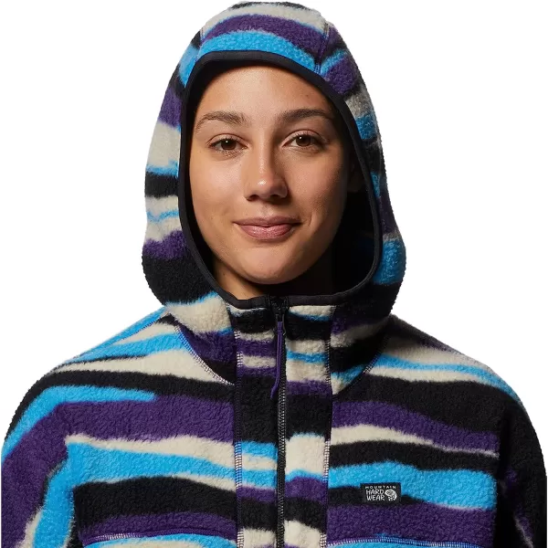 imageMountain Hardwear Womens HiCamp Fleece Full Zip Hoody for Hiking Travel Backpacking and Everyday WearZodiac Landscape Print