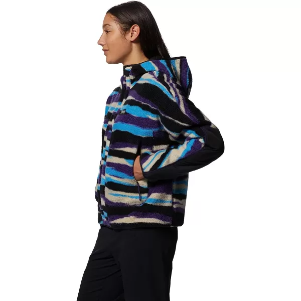 imageMountain Hardwear Womens HiCamp Fleece Full Zip Hoody for Hiking Travel Backpacking and Everyday WearZodiac Landscape Print