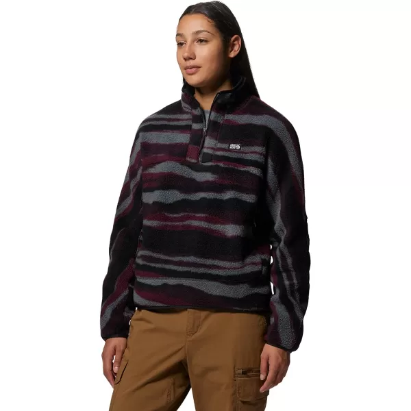 imageMountain Hardwear Womens HiCamp Fleece Pullover for Hiking Travel Backpacking and Everyday WearCocoa Red Landscape Print