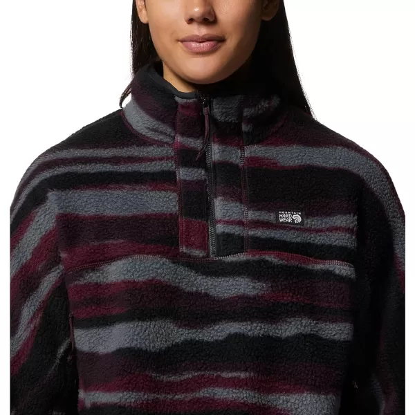 imageMountain Hardwear Womens HiCamp Fleece Pullover for Hiking Travel Backpacking and Everyday WearCocoa Red Landscape Print