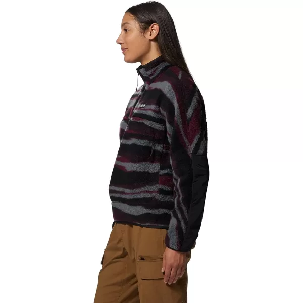 imageMountain Hardwear Womens HiCamp Fleece Pullover for Hiking Travel Backpacking and Everyday WearCocoa Red Landscape Print